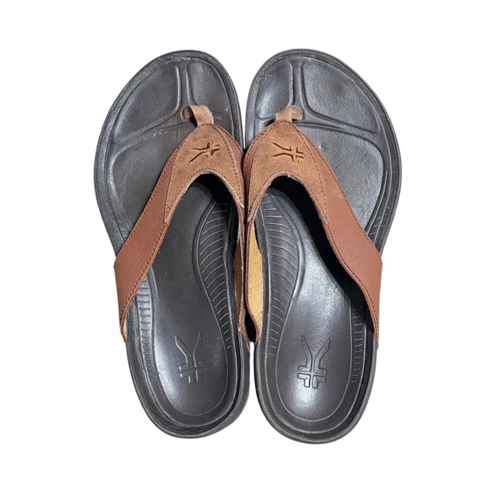 Kuru KALA Brown Leather Orthopedic Thong Sandals Womens 10 Comfort Flip Flops